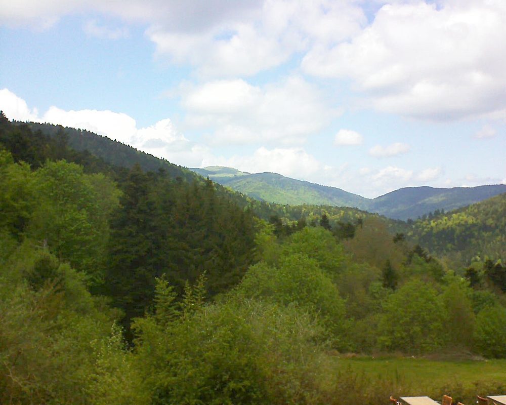 Le petit ballon vu depuis le Domaine Langmatt à Murbach le 12.05.2019 à 13:45 Le petit ballon (Alsace, Vosges) le 12.05.2019 à 13:45