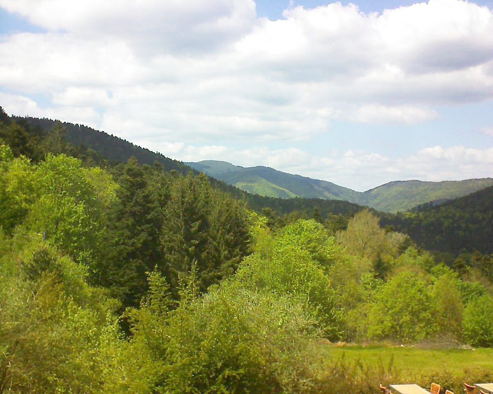 Le petit ballon vu depuis le Domaine Langmatt à Murbach le 14.05.2019 à 15:00 Le petit ballon (Alsace, Vosges) le 14.05.2019 à 15:00