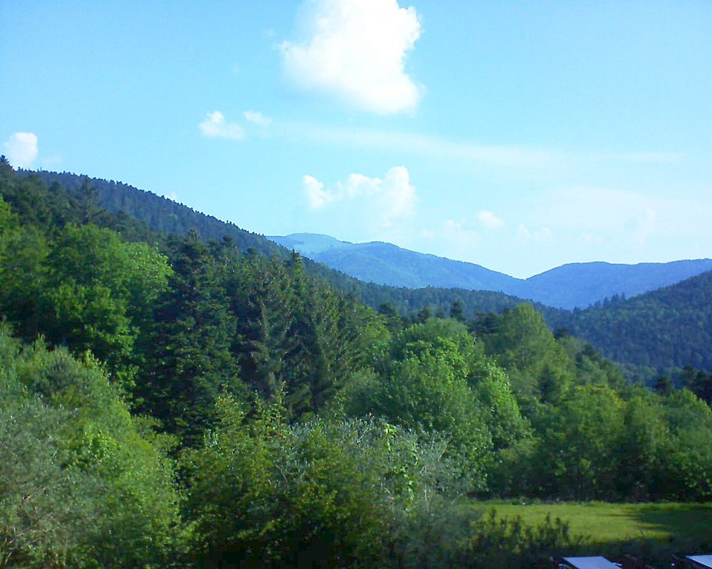 Le petit ballon vu depuis le Domaine Langmatt à Murbach le 25.05.2019 à 09:00 Le petit ballon (Alsace, Vosges) le 25.05.2019 à 09:00