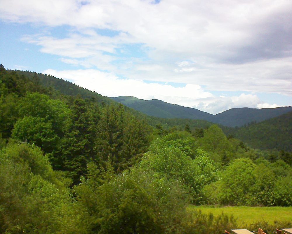 Le petit ballon vu depuis le Domaine Langmatt à Murbach le 28.05.2019 à 14:45 Le petit ballon (Alsace, Vosges) le 28.05.2019 à 14:45