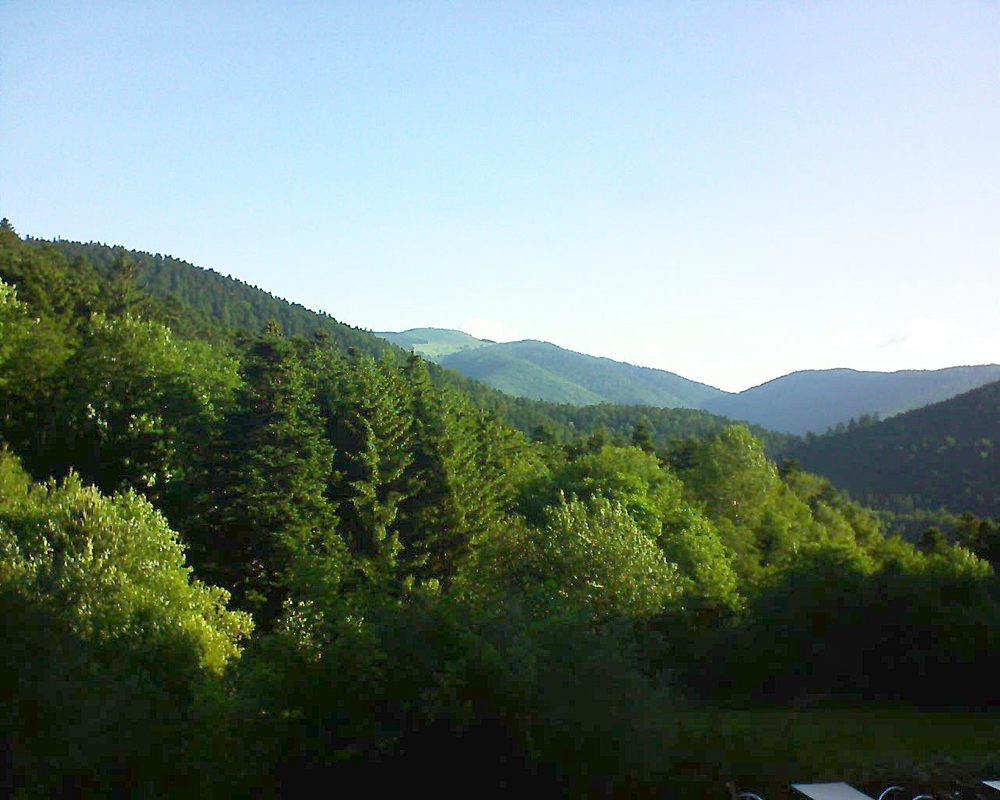 Le petit ballon vu depuis le Domaine Langmatt à Murbach le 08.06.2019 à 07:30 Le petit ballon (Alsace, Vosges) le 08.06.2019 à 07:30