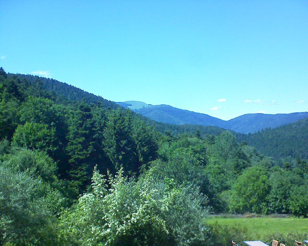 Le petit ballon vu depuis le Domaine Langmatt à Murbach le 13.06.2019 à 15:45 Le petit ballon (Alsace, Vosges) le 13.06.2019 à 15:45