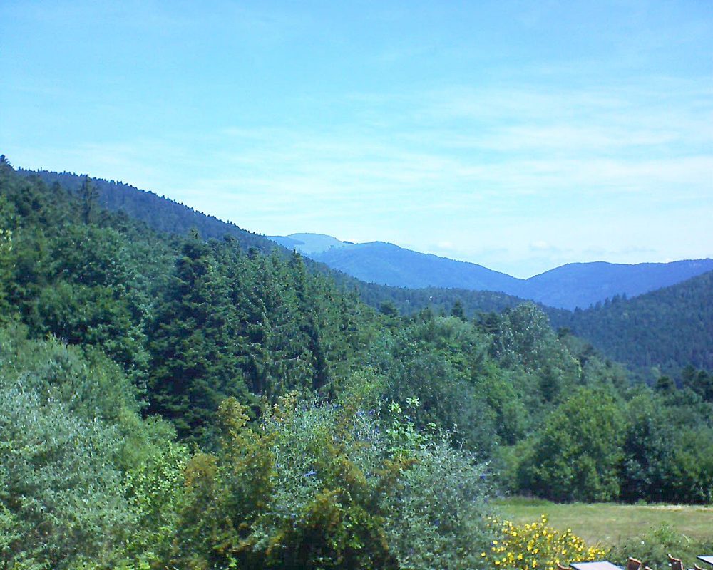 Le petit ballon vu depuis le Domaine Langmatt à Murbach le 09.07.2019 à 12:00 Le petit ballon (Alsace, Vosges) le 09.07.2019 à 12:00