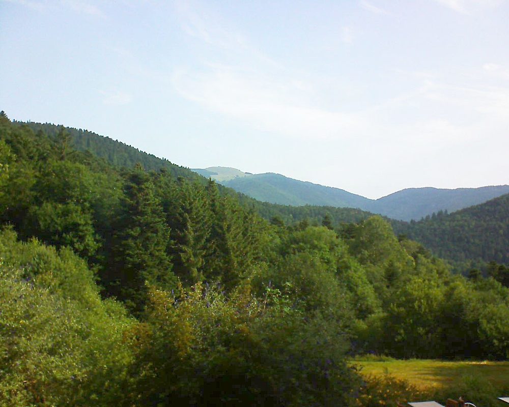Le petit ballon vu depuis le Domaine Langmatt à Murbach le 18.07.2019 à 09:00 Le petit ballon (Alsace, Vosges) le 18.07.2019 à 09:00