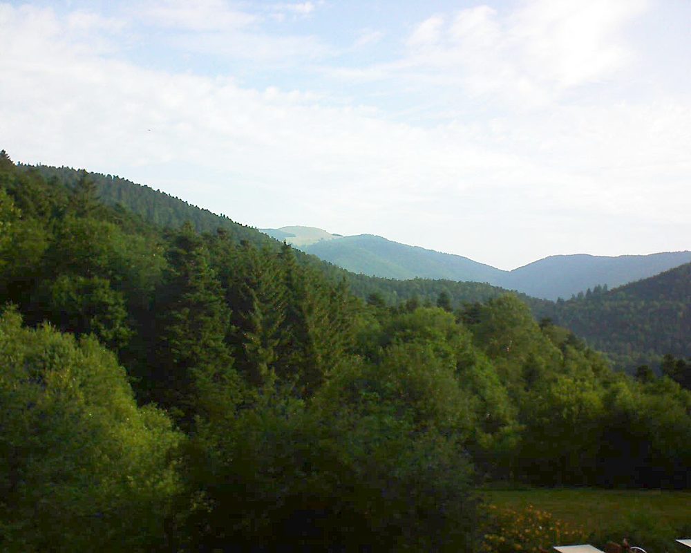 Le petit ballon vu depuis le Domaine Langmatt à Murbach le 19.07.2019 à 08:15 Le petit ballon (Alsace, Vosges) le 19.07.2019 à 08:15