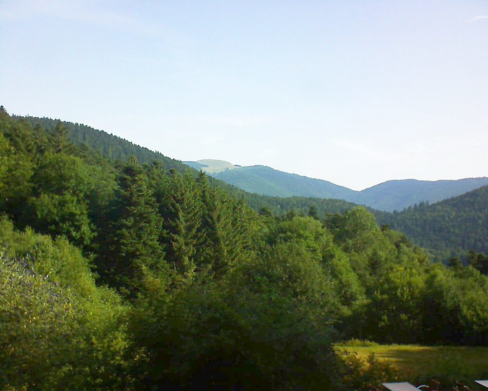 Le petit ballon vu depuis le Domaine Langmatt à Murbach le 25.07.2019 à 09:00 Le petit ballon (Alsace, Vosges) le 25.07.2019 à 09:00
