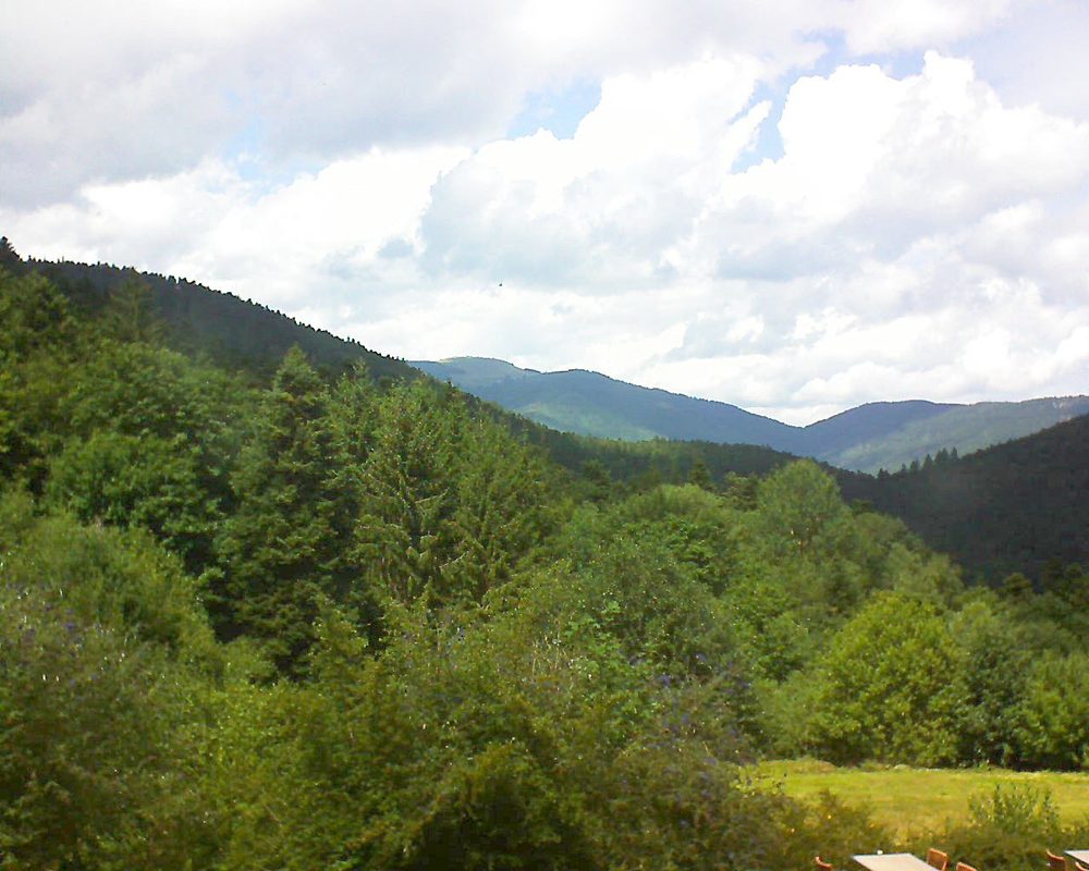 Le petit ballon vu depuis le Domaine Langmatt à Murbach le 08.08.2019 à 14:15 Le petit ballon (Alsace, Vosges) le 08.08.2019 à 14:15