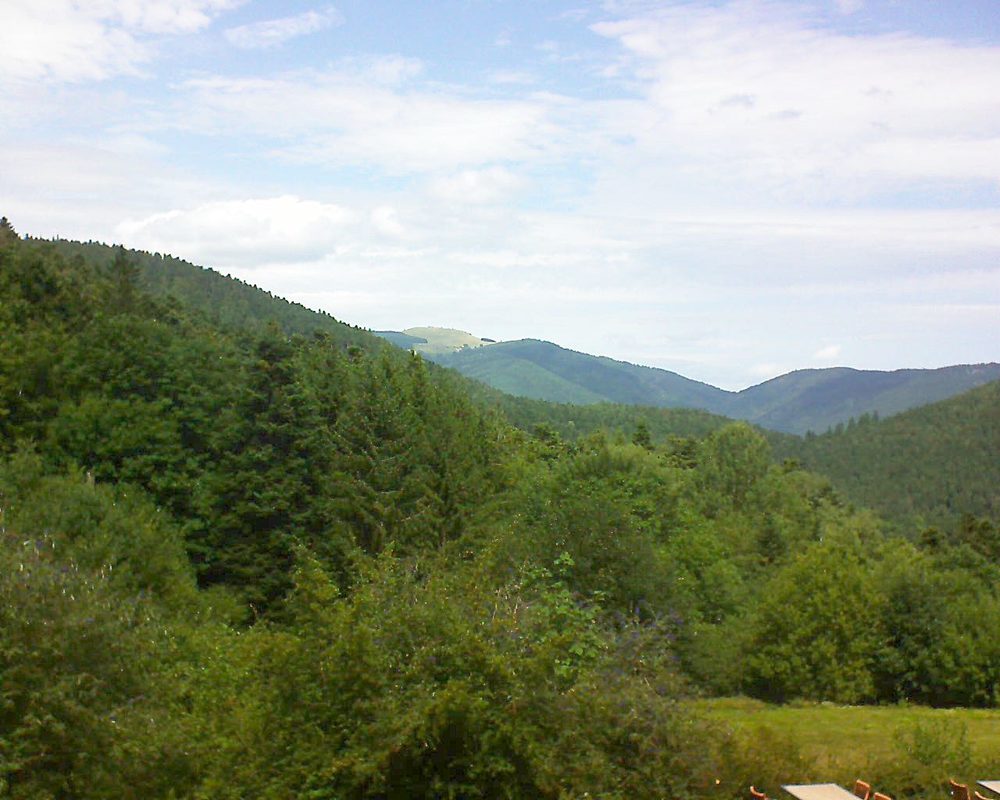 Le petit ballon vu depuis le Domaine Langmatt à Murbach le 11.08.2019 à 13:15 Le petit ballon (Alsace, Vosges) le 11.08.2019 à 13:15