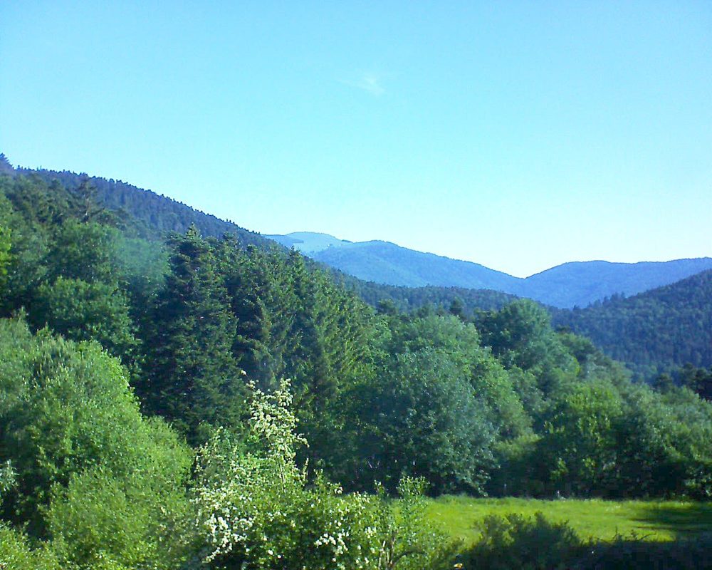 Le petit ballon vu depuis le Domaine Langmatt à Murbach le 27.05.2020 à 09:00 Le petit ballon (Alsace, Vosges) le 27.05.2020 à 09:00