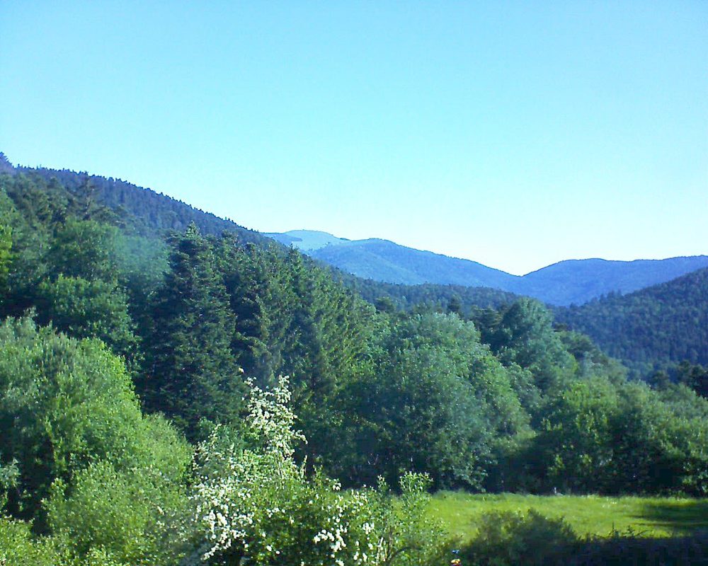 Le petit ballon vu depuis le Domaine Langmatt à Murbach le 29.05.2020 à 09:00 Le petit ballon (Alsace, Vosges) le 29.05.2020 à 09:00