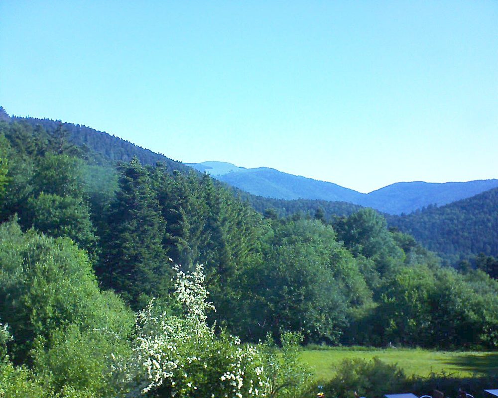 Le petit ballon vu depuis le Domaine Langmatt à Murbach le 31.05.2020 à 09:00 Le petit ballon (Alsace, Vosges) le 31.05.2020 à 09:00
