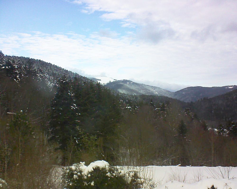 Le petit ballon vu depuis le Domaine Langmatt à Murbach le 13.01.2021 à 12:30 Le petit ballon (Alsace, Vosges) le 13.01.2021 à 12:30