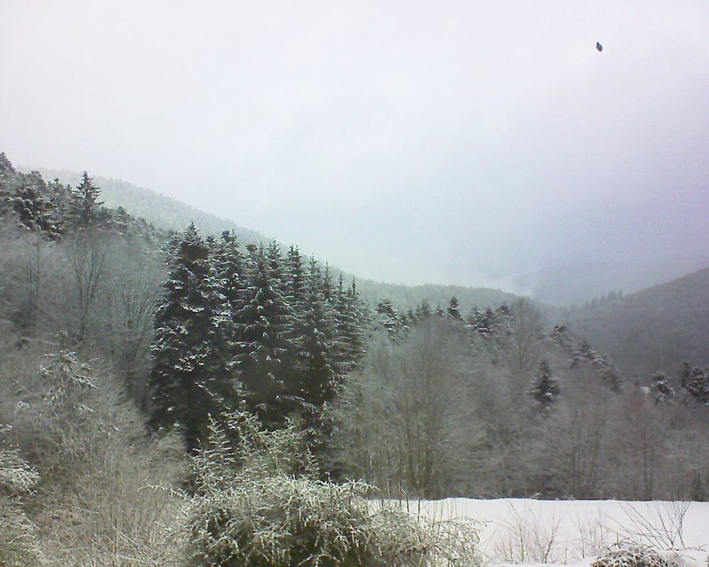 Le petit ballon vu depuis le Domaine Langmatt à Murbach le 23.01.2021 à 10:30 Le petit ballon (Alsace, Vosges) le 23.01.2021 à 10:30