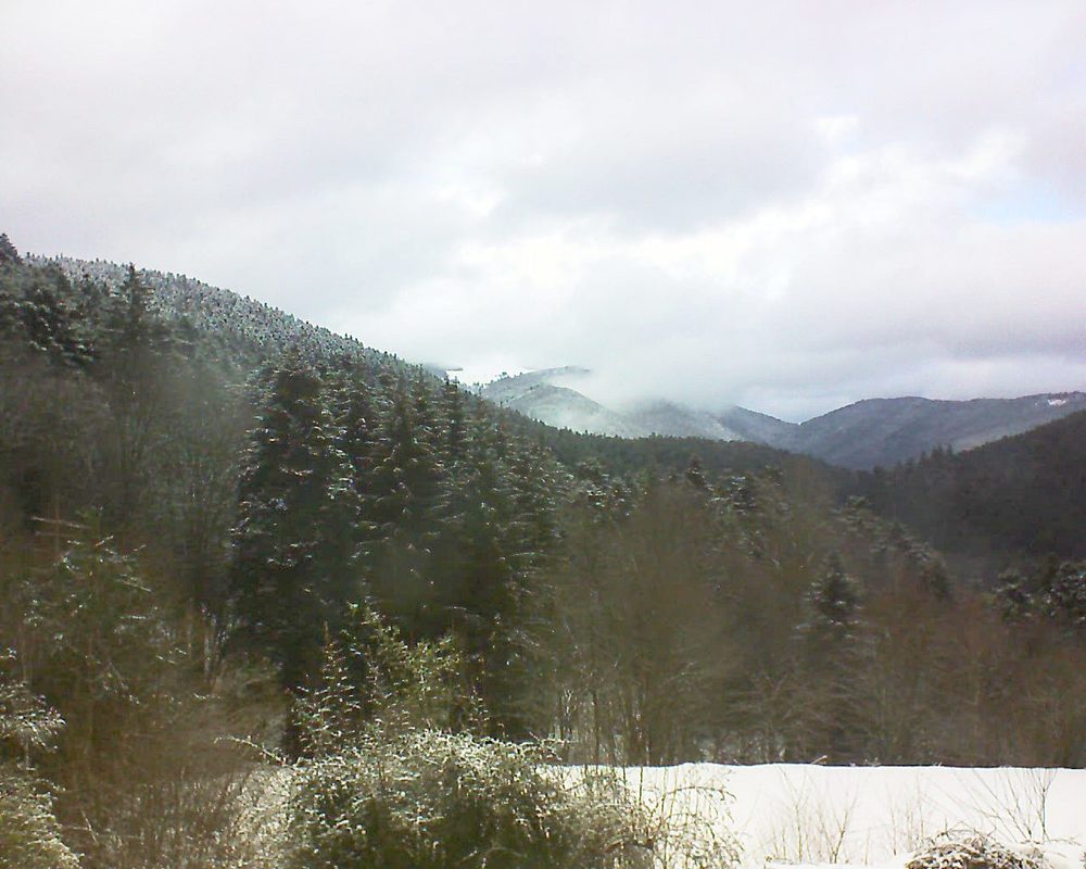Le petit ballon vu depuis le Domaine Langmatt à Murbach le 23.01.2021 à 12:15 Le petit ballon (Alsace, Vosges) le 23.01.2021 à 12:15