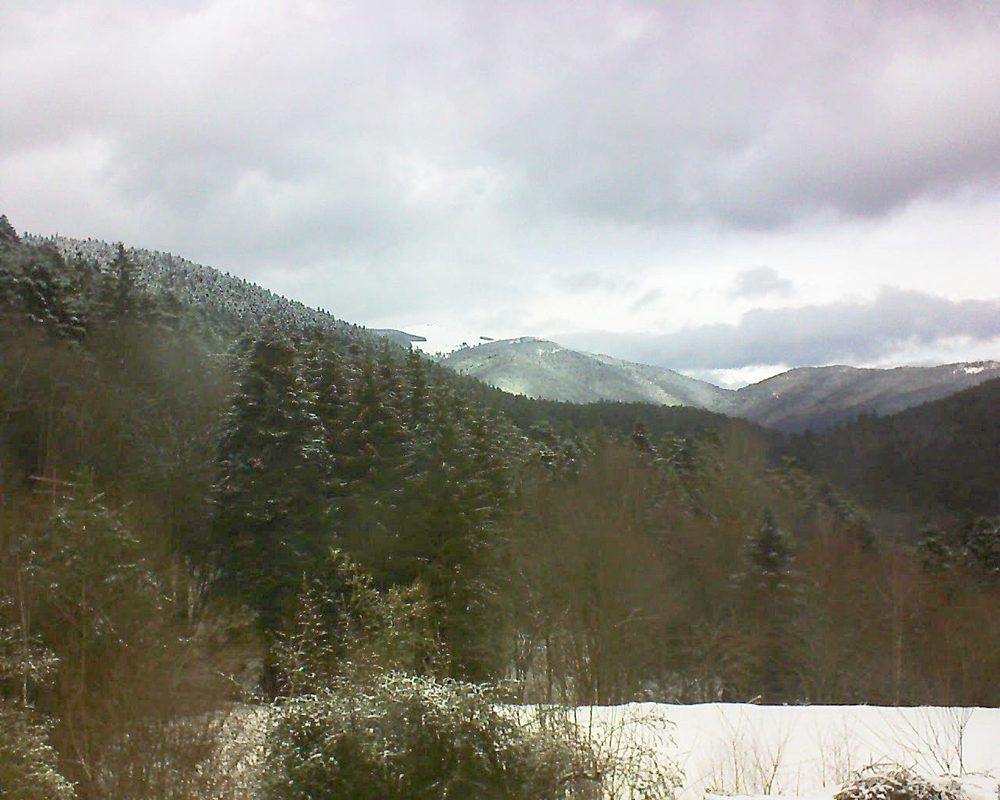 Le petit ballon vu depuis le Domaine Langmatt à Murbach le 23.01.2021 à 12:45 Le petit ballon (Alsace, Vosges) le 23.01.2021 à 12:45