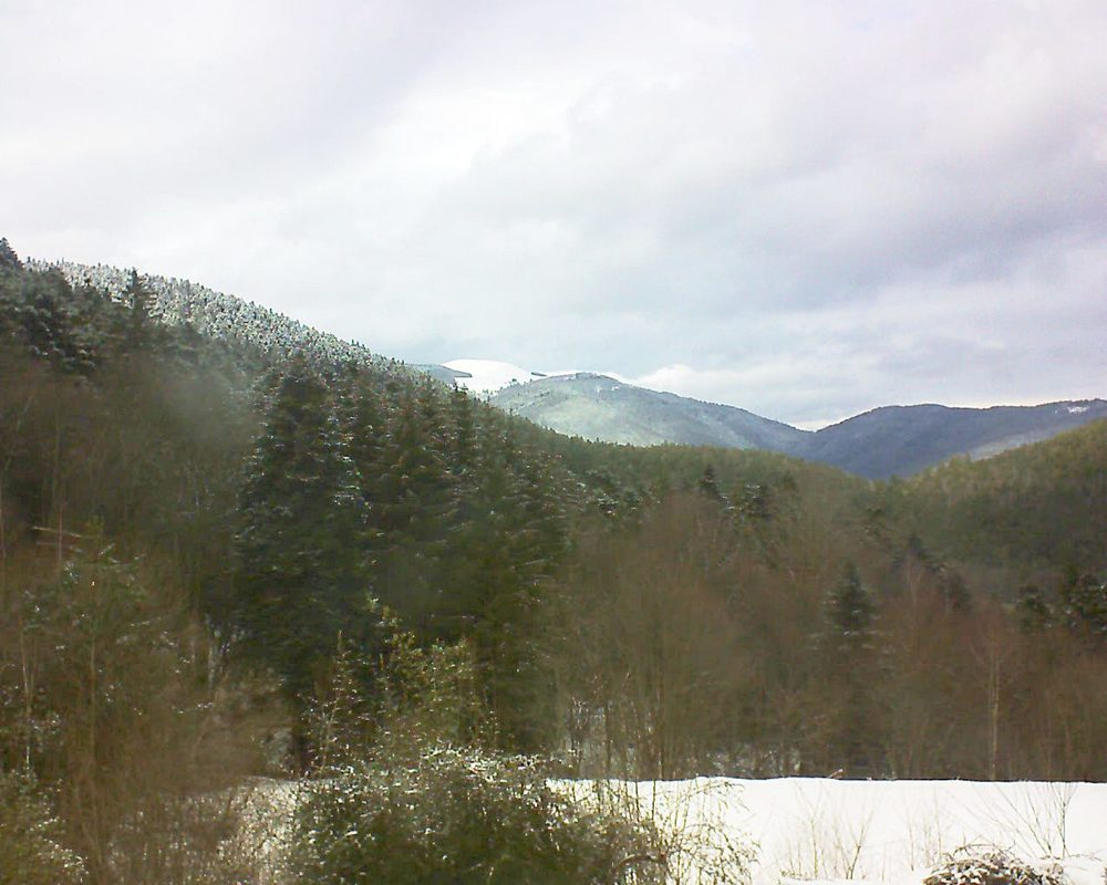 Le petit ballon vu depuis le Domaine Langmatt à Murbach le 23.01.2021 à 13:30 Le petit ballon (Alsace, Vosges) le 23.01.2021 à 13:30