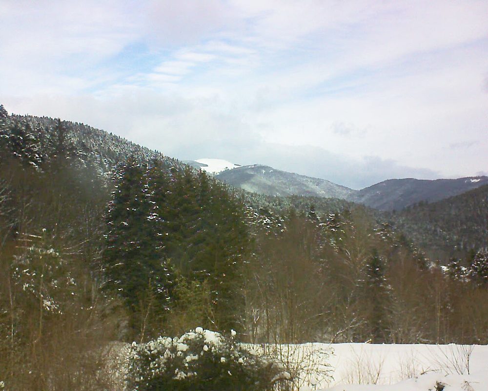 Le petit ballon vu depuis le Domaine Langmatt à Murbach le 26.01.2021 à 12:30 Le petit ballon (Alsace, Vosges) le 26.01.2021 à 12:30
