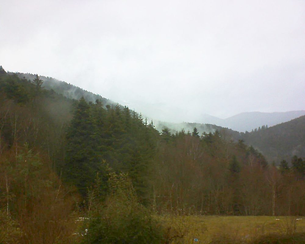 Le petit ballon vu depuis le Domaine Langmatt à Murbach le 01.02.2021 à 12:30 Le petit ballon (Alsace, Vosges) le 01.02.2021 à 12:30