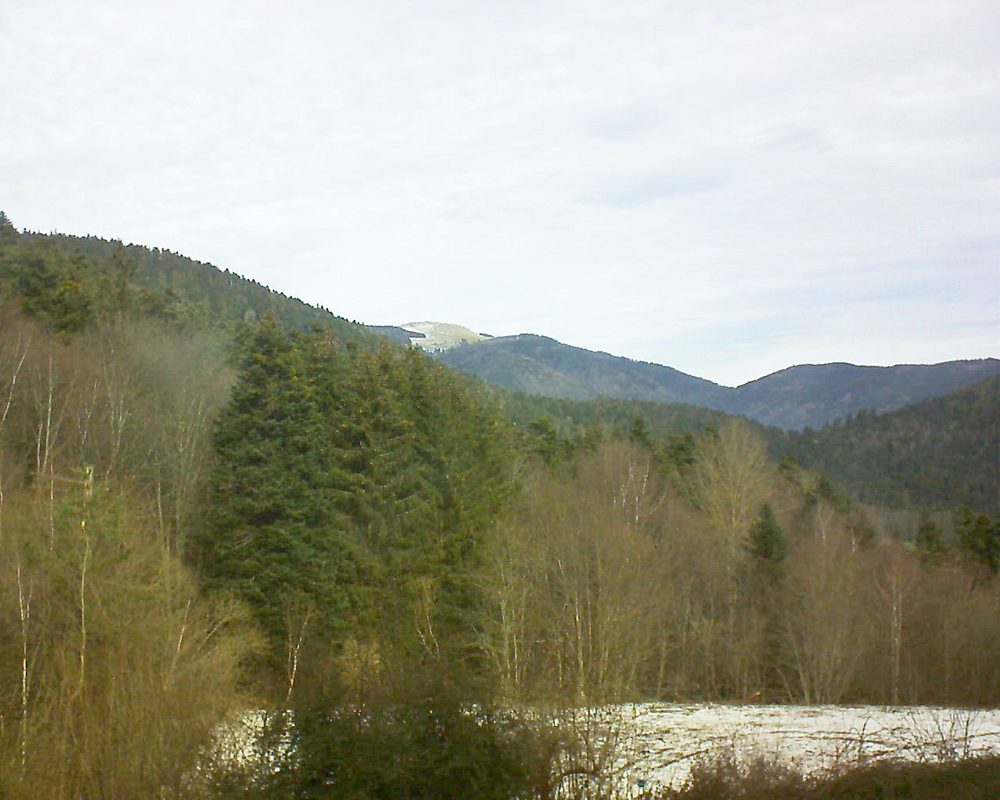 Le petit ballon vu depuis le Domaine Langmatt à Murbach le 16.02.2021 à 11:15 Le petit ballon (Alsace, Vosges) le 16.02.2021 à 11:15
