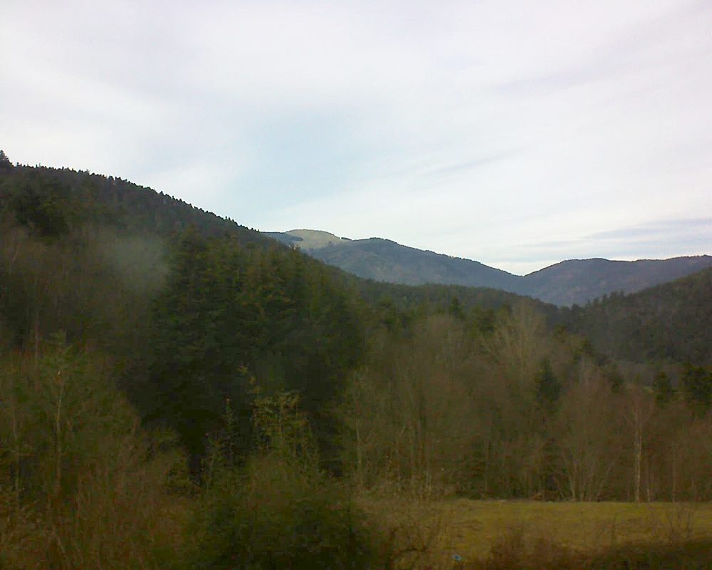 Le petit ballon vu depuis le Domaine Langmatt à Murbach le 16.02.2021 à 15:15 Le petit ballon (Alsace, Vosges) le 16.02.2021 à 15:15