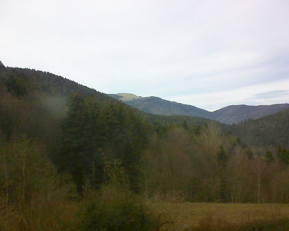 Le petit ballon vu depuis le Domaine Langmatt à Murbach le 16.02.2021 à 15:30 Le petit ballon (Alsace, Vosges) le 16.02.2021 à 15:30