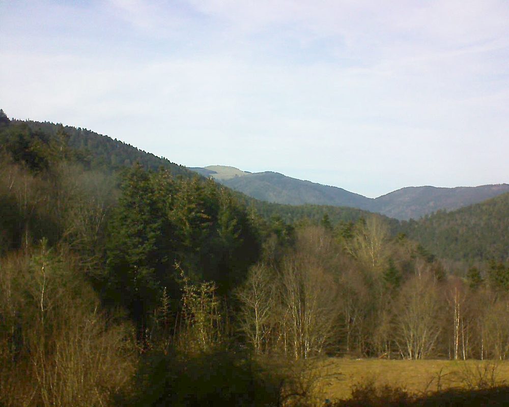 Le petit ballon vu depuis le Domaine Langmatt à Murbach le 20.02.2021 à 15:15 Le petit ballon (Alsace, Vosges) le 20.02.2021 à 15:15