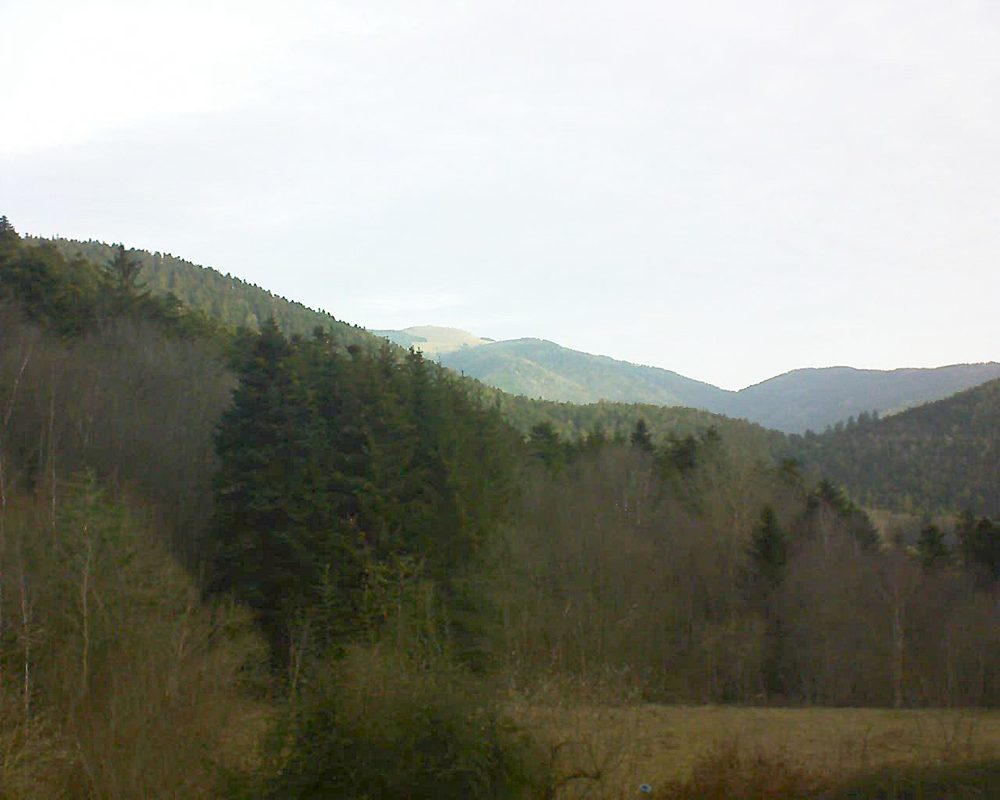 Le petit ballon vu depuis le Domaine Langmatt à Murbach le 23.02.2021 à 08:15 Le petit ballon (Alsace, Vosges) le 23.02.2021 à 08:15