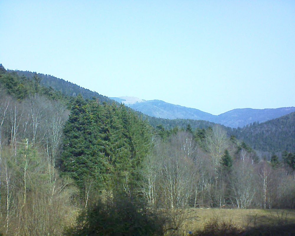 Le petit ballon vu depuis le Domaine Langmatt à Murbach le 23.02.2021 à 11:15 Le petit ballon (Alsace, Vosges) le 23.02.2021 à 11:15