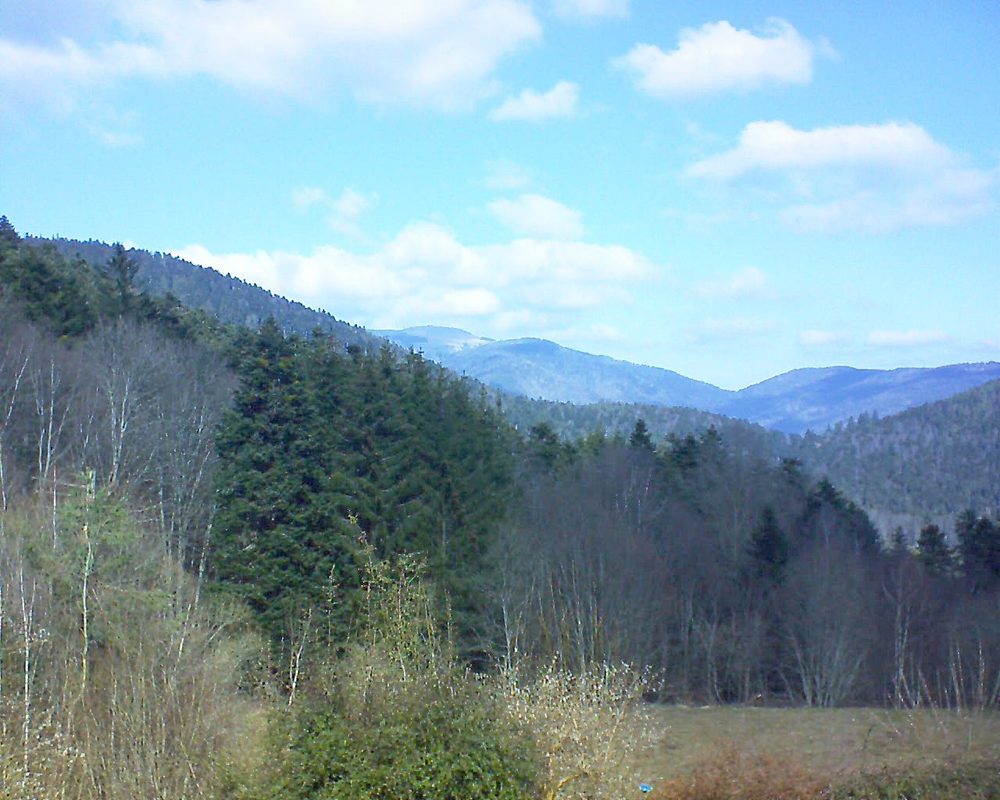 Le petit ballon vu depuis le Domaine Langmatt à Murbach le 27.02.2021 à 12:15 Le petit ballon (Alsace, Vosges) le 27.02.2021 à 12:15