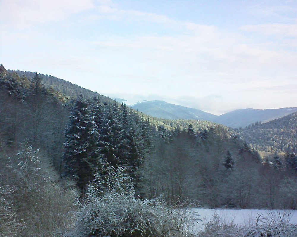 Le petit ballon vu depuis le Domaine Langmatt à Murbach le 18.03.2021 à 07:45 Le petit ballon (Alsace, Vosges) le 18.03.2021 à 07:45