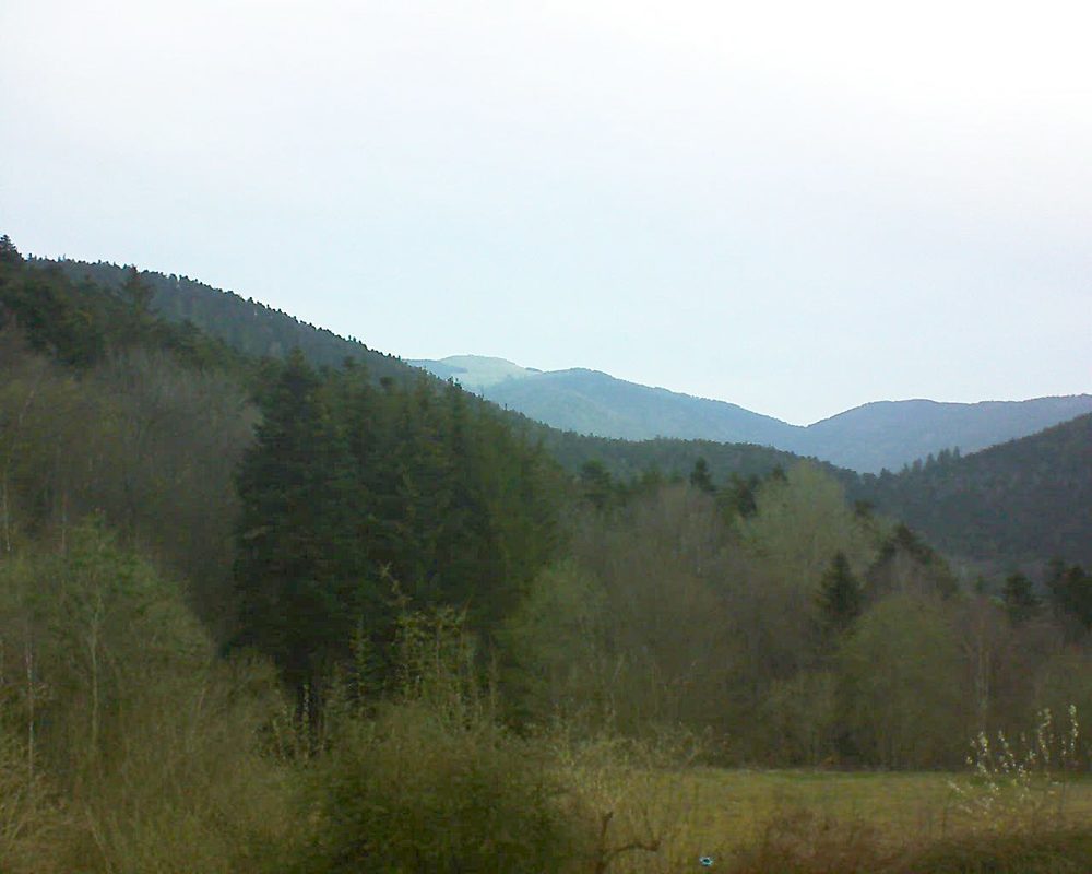 Le petit ballon vu depuis le Domaine Langmatt à Murbach le 05.04.2021 à 07:45 Le petit ballon (Alsace, Vosges) le 05.04.2021 à 07:45