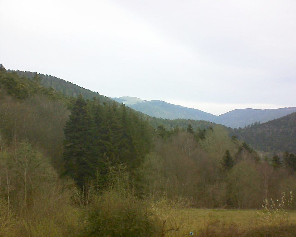 Le petit ballon vu depuis le Domaine Langmatt à Murbach le 05.04.2021 à 08:45 Le petit ballon (Alsace, Vosges) le 05.04.2021 à 08:45