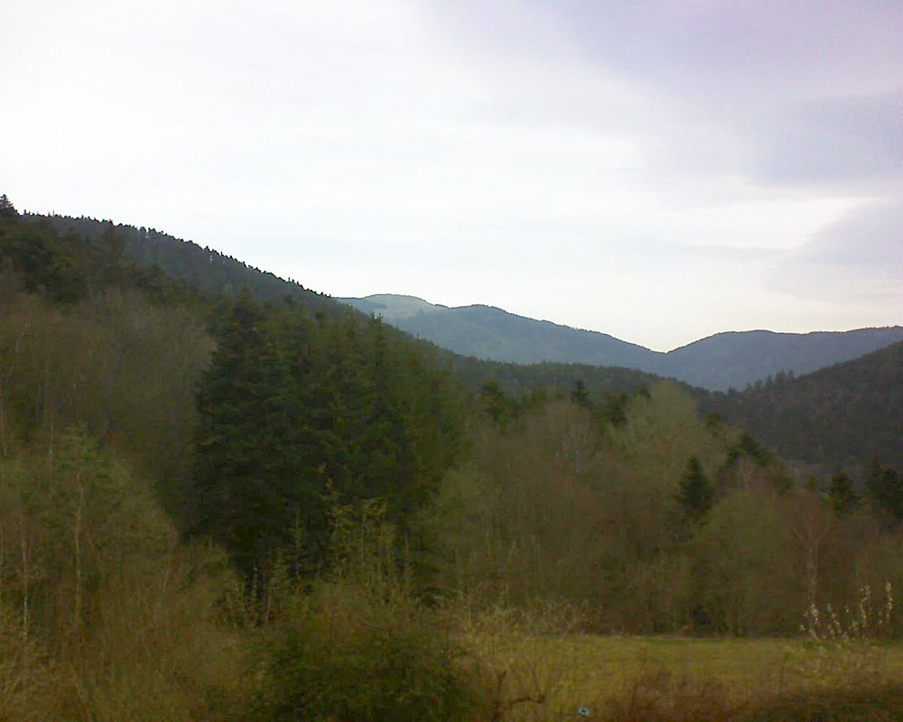Le petit ballon vu depuis le Domaine Langmatt à Murbach le 05.04.2021 à 10:45 Le petit ballon (Alsace, Vosges) le 05.04.2021 à 10:45