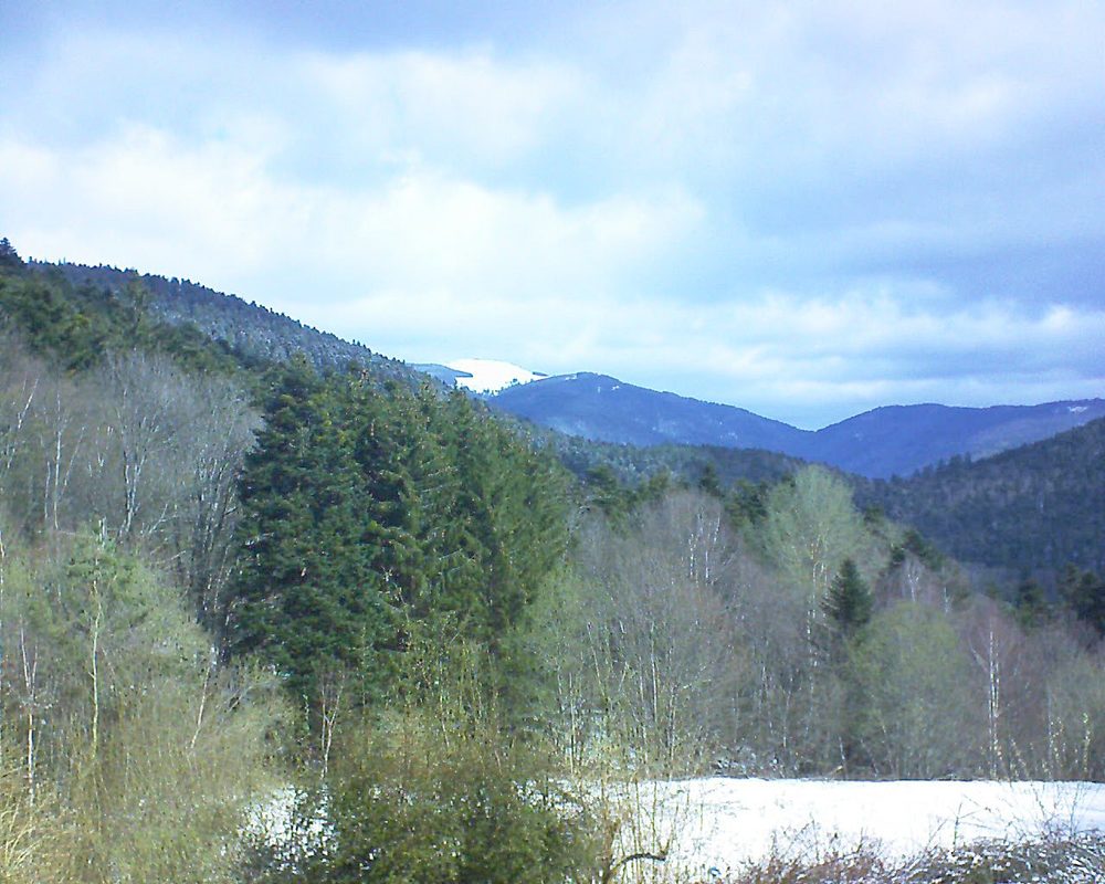 Le petit ballon vu depuis le Domaine Langmatt à Murbach le 07.04.2021 à 10:45 Le petit ballon (Alsace, Vosges) le 07.04.2021 à 10:45
