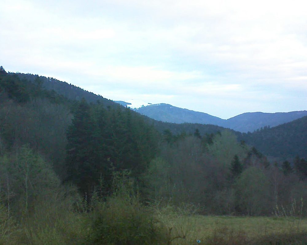 Le petit ballon vu depuis le Domaine Langmatt à Murbach le 08.04.2021 à 07:15 Le petit ballon (Alsace, Vosges) le 08.04.2021 à 07:15