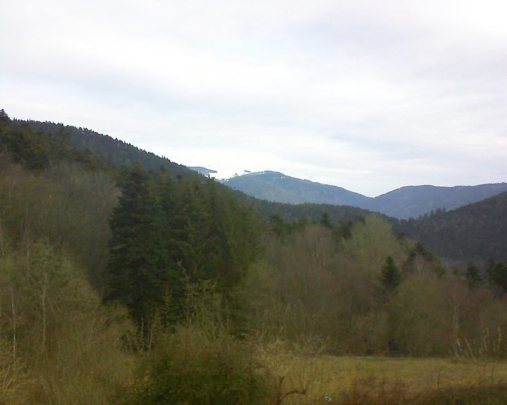 Le petit ballon vu depuis le Domaine Langmatt à Murbach le 08.04.2021 à 08:30 Le petit ballon (Alsace, Vosges) le 08.04.2021 à 08:30