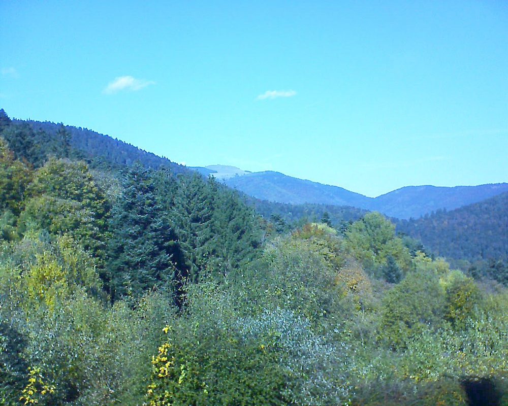 Le petit ballon vu depuis le Domaine Langmatt à Murbach le 25.10.2021 à 13:30 Le petit ballon (Alsace, Vosges) le 25.10.2021 à 13:30