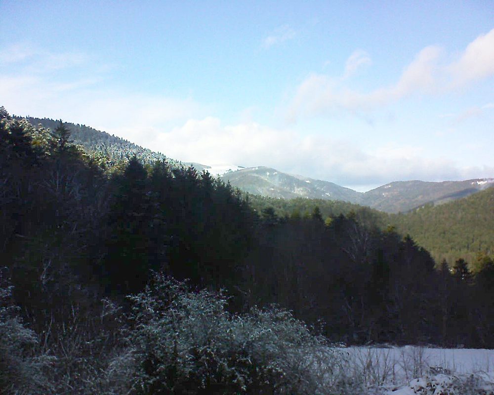 Le petit ballon vu depuis le Domaine Langmatt à Murbach le 09.01.2022 à 14:00 Le petit ballon (Alsace, Vosges) le 09.01.2022 à 14:00