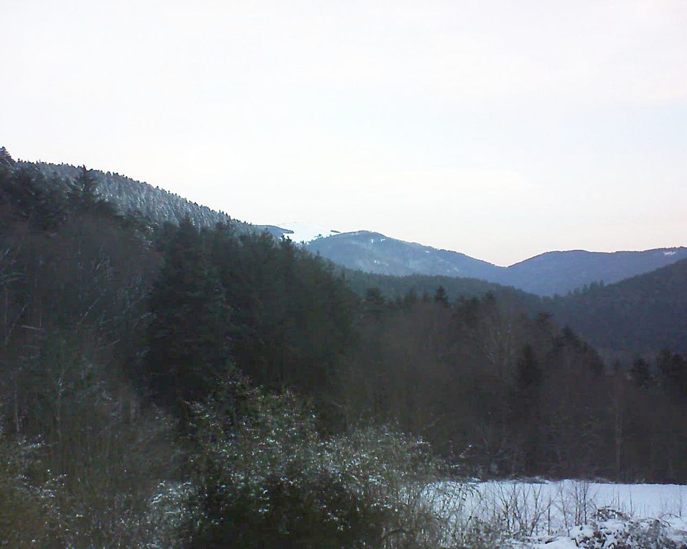Le petit ballon vu depuis le Domaine Langmatt à Murbach le 12.01.2022 à 08:15 Le petit ballon (Alsace, Vosges) le 12.01.2022 à 08:15