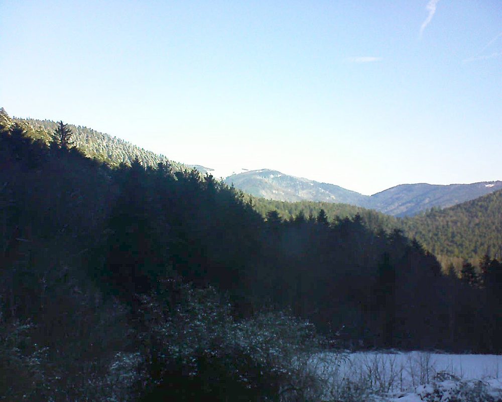 Le petit ballon vu depuis le Domaine Langmatt à Murbach le 12.01.2022 à 10:15 Le petit ballon (Alsace, Vosges) le 12.01.2022 à 10:15