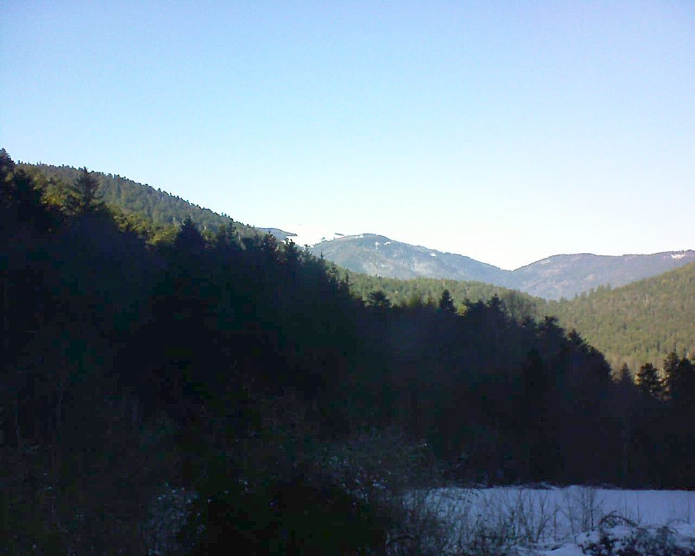 Le petit ballon vu depuis le Domaine Langmatt à Murbach le 13.01.2022 à 14:15 Le petit ballon (Alsace, Vosges) le 13.01.2022 à 14:15