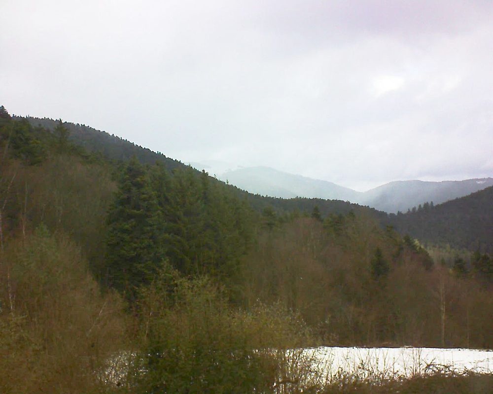 Le petit ballon vu depuis le Domaine Langmatt à Murbach le 31.01.2022 à 10:30 Le petit ballon (Alsace, Vosges) le 31.01.2022 à 10:30