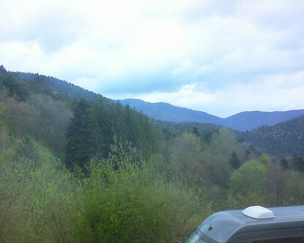 Le petit ballon vu depuis le Domaine Langmatt à Murbach le 24.04.2023 à 07:00 Le petit ballon (Alsace, Vosges) le 24.04.2023 à 07:00