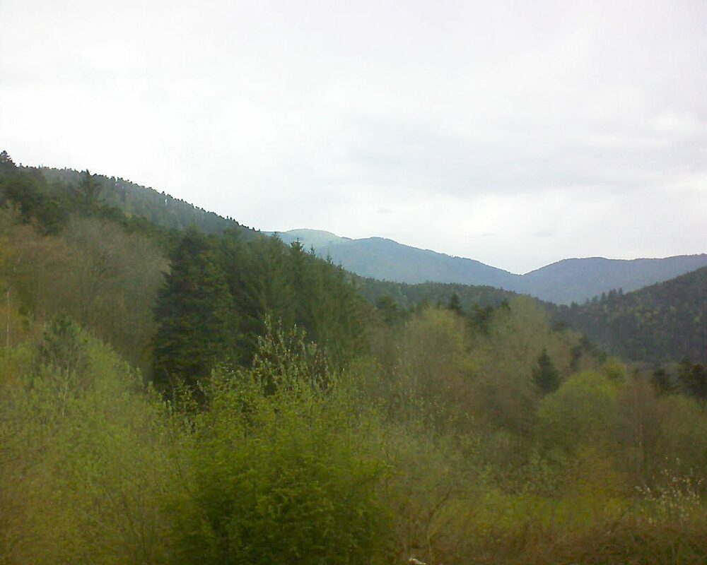 Le petit ballon vu depuis le Domaine Langmatt à Murbach le 27.04.2023 à 09:00 Le petit ballon (Alsace, Vosges) le 27.04.2023 à 09:00