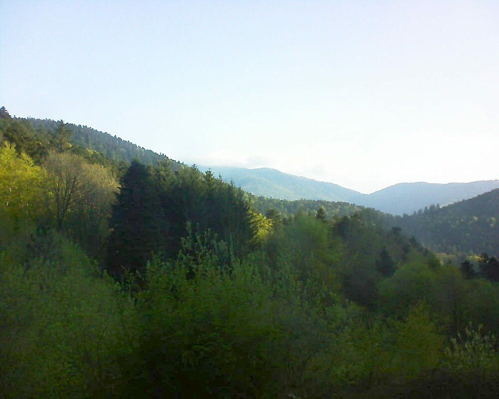 Le petit ballon vu depuis le Domaine Langmatt à Murbach le 03.05.2023 à 07:45 Le petit ballon (Alsace, Vosges) le 03.05.2023 à 07:45