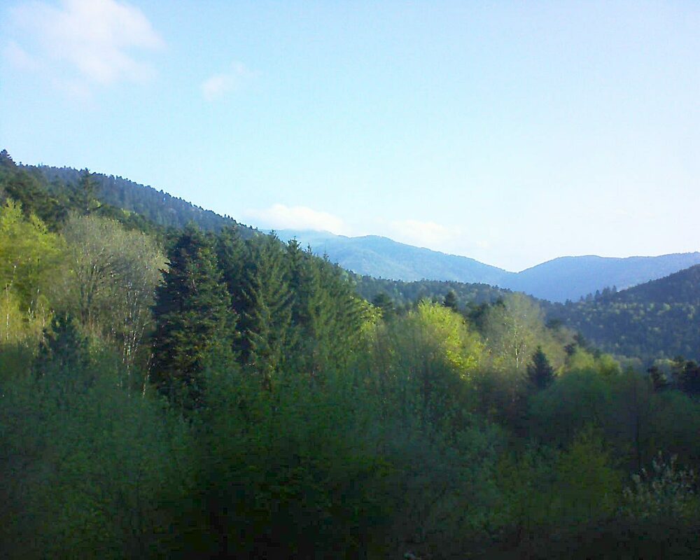 Le petit ballon vu depuis le Domaine Langmatt à Murbach le 03.05.2023 à 08:15 Le petit ballon (Alsace, Vosges) le 03.05.2023 à 08:15