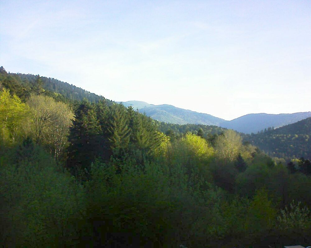 Le petit ballon vu depuis le Domaine Langmatt à Murbach le 04.05.2023 à 08:00 Le petit ballon (Alsace, Vosges) le 04.05.2023 à 08:00