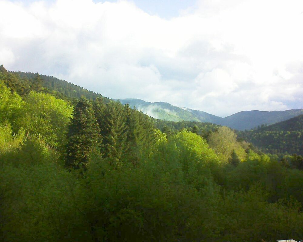 Le petit ballon vu depuis le Domaine Langmatt à Murbach le 10.05.2023 à 08:00 Le petit ballon (Alsace, Vosges) le 10.05.2023 à 08:00