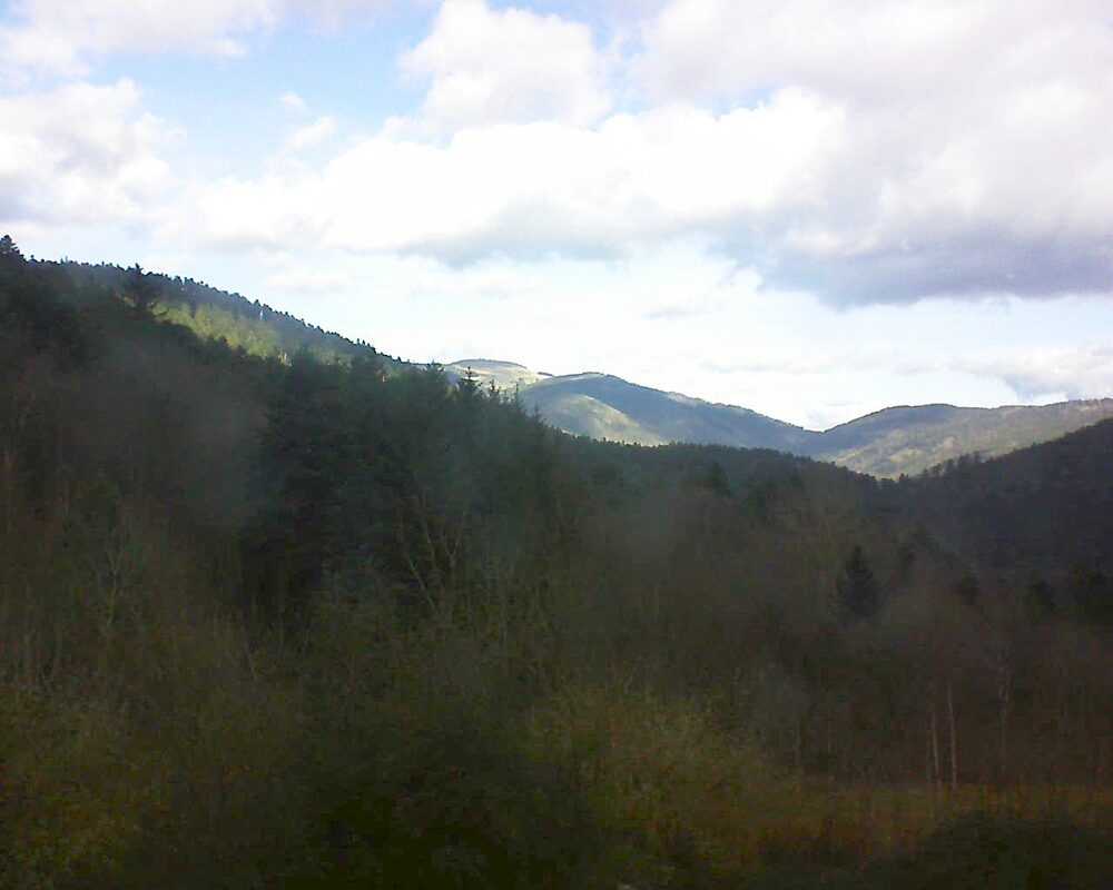 Le petit ballon vu depuis le Domaine Langmatt à Murbach le 13.02.2024 à 11:45 Le petit ballon (Alsace, Vosges) le 13.02.2024 à 11:45