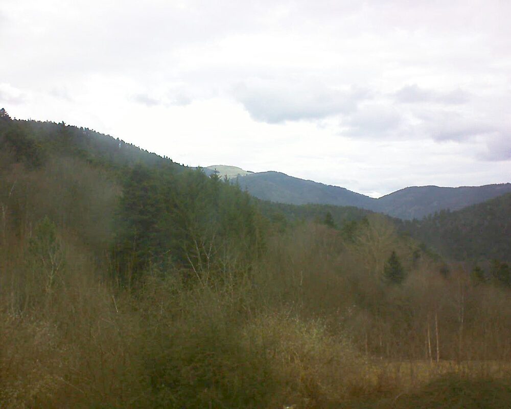 Le petit ballon vu depuis le Domaine Langmatt à Murbach le 16.02.2024 à 11:30 Le petit ballon (Alsace, Vosges) le 16.02.2024 à 11:30